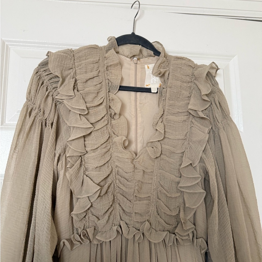 SSONE MIDI Flowy Ruffle Dress Size 14 - Picture 6 of 16